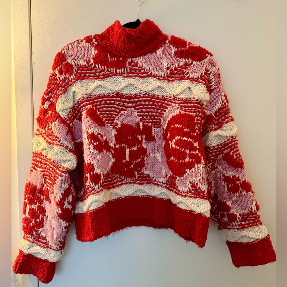 Zara chunky jacquard knit sweater - size small
